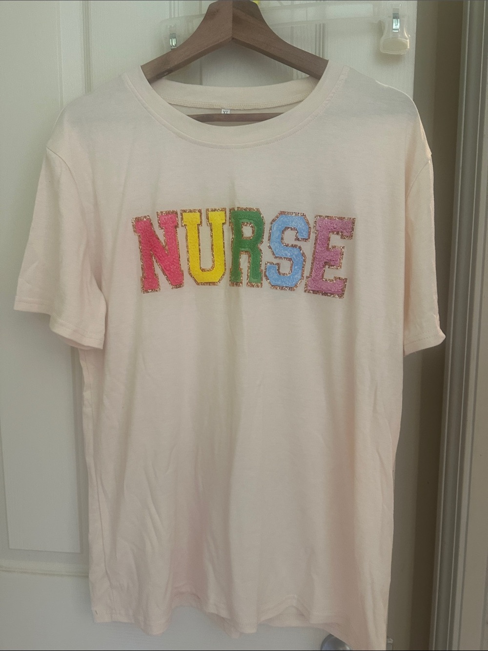NURSE Graphic Tee in Pastel Rainbow